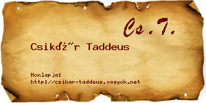 Csikár Taddeus névjegykártya